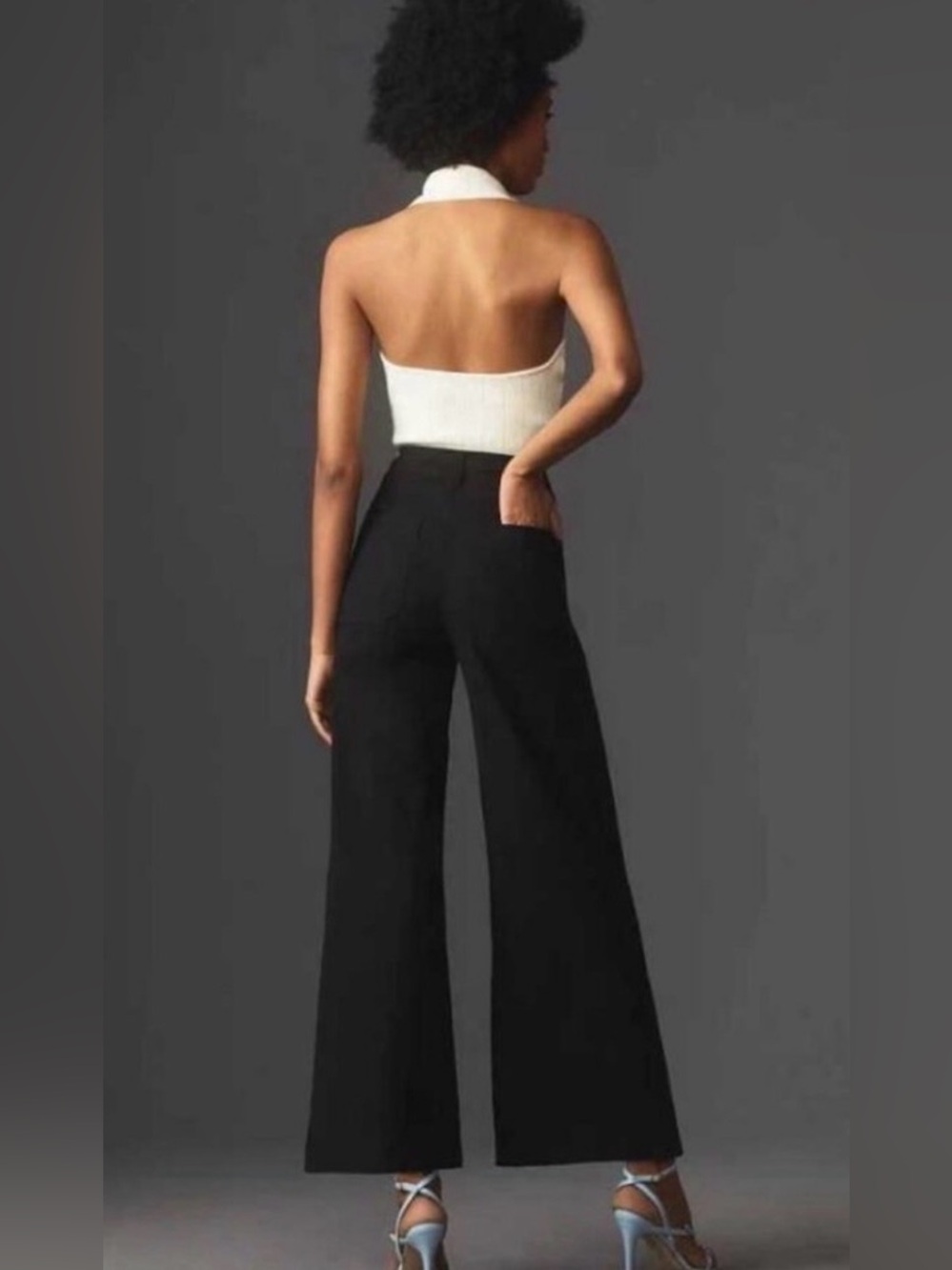 Maeve Wide Leg Pants Linen Size 30 Black